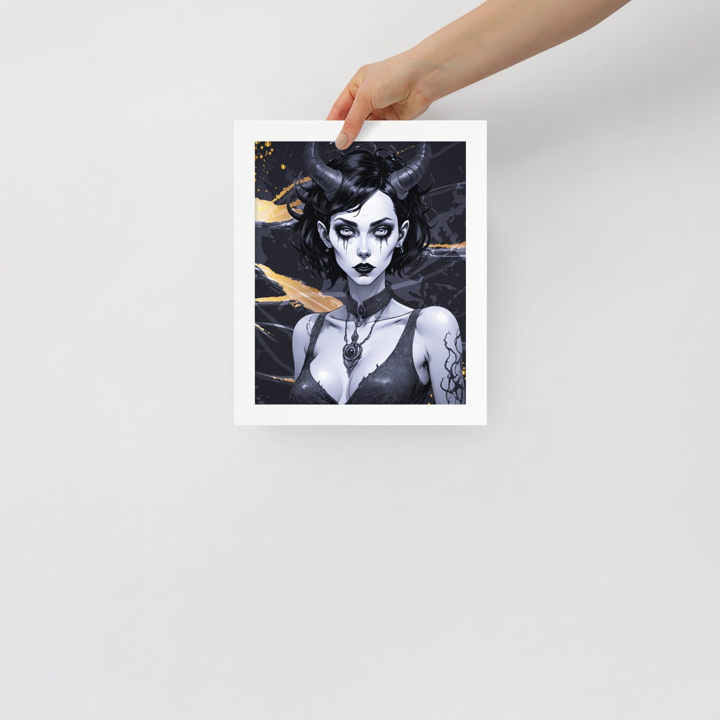 BW Marble V9 Framed Poster