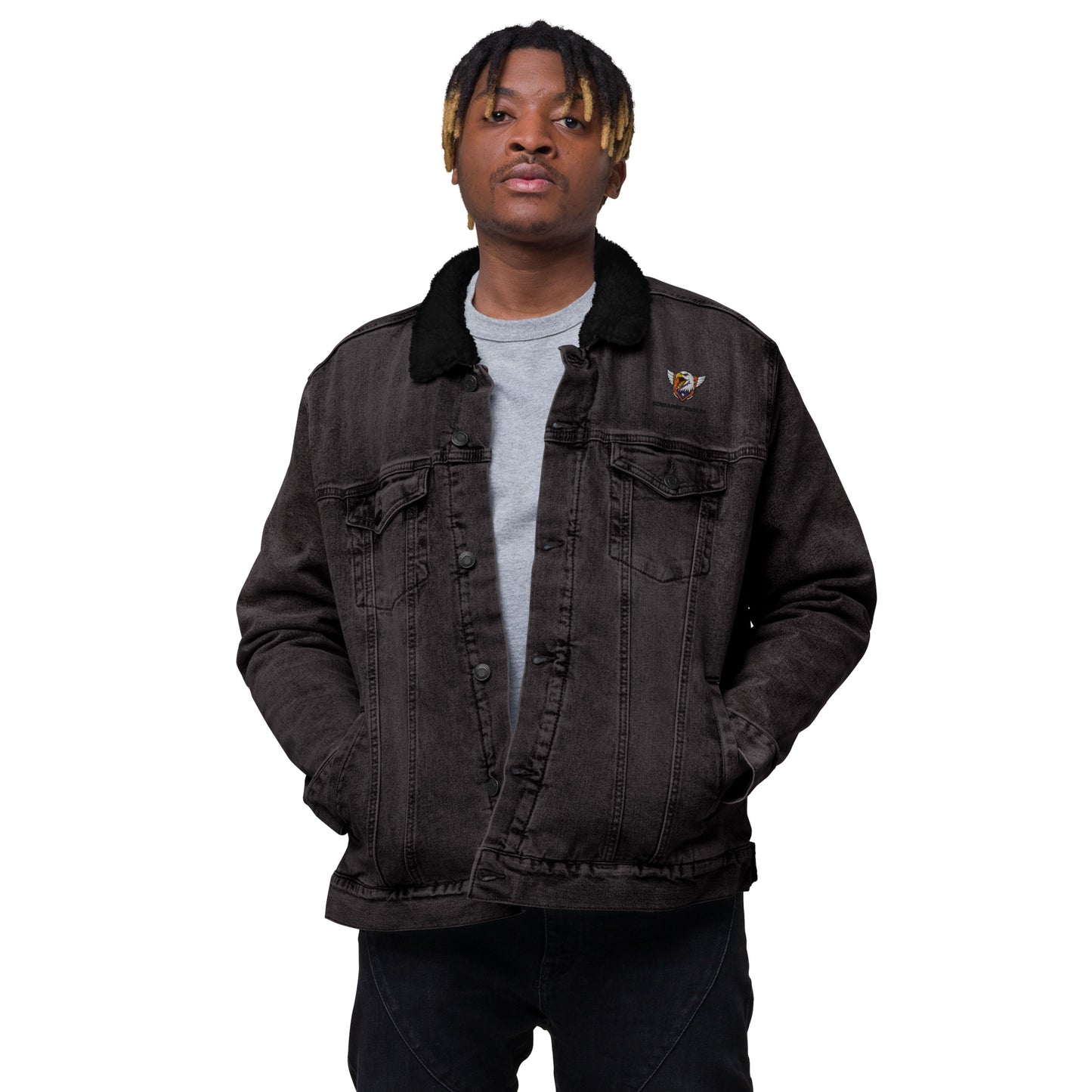 Screamin' Eagles Mech - Unisex denim sherpa jacket